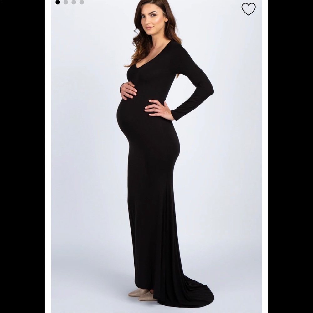 PinkBlush long sleeve photo shoot maternity dress Size Large Black